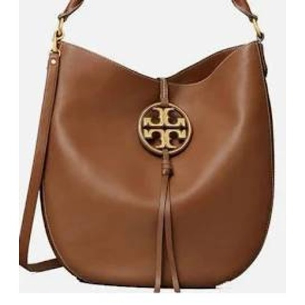 Tory Burch Miller Slouchy Hobo Brown Leather Shoulder Bag